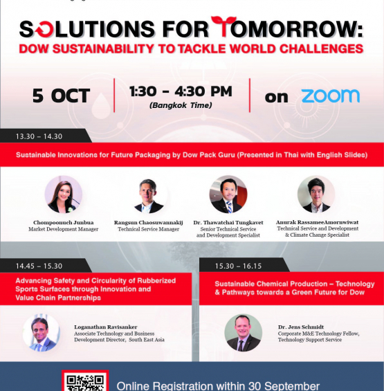 Solutions For Tomorrow : Dow Sustainability to Tackle World Challenges